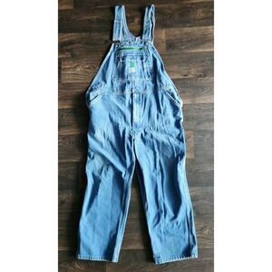 Vintage Liberty Made In USA Wash Blue Denim Overalls Bibs Men's Size 46x30